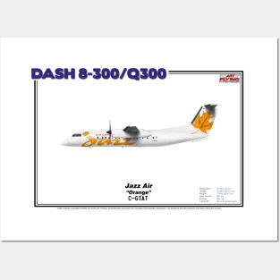 DeHavilland Canada Dash 8-300/Q300 - Jazz Air "Orange" (Art Print) Posters and Art